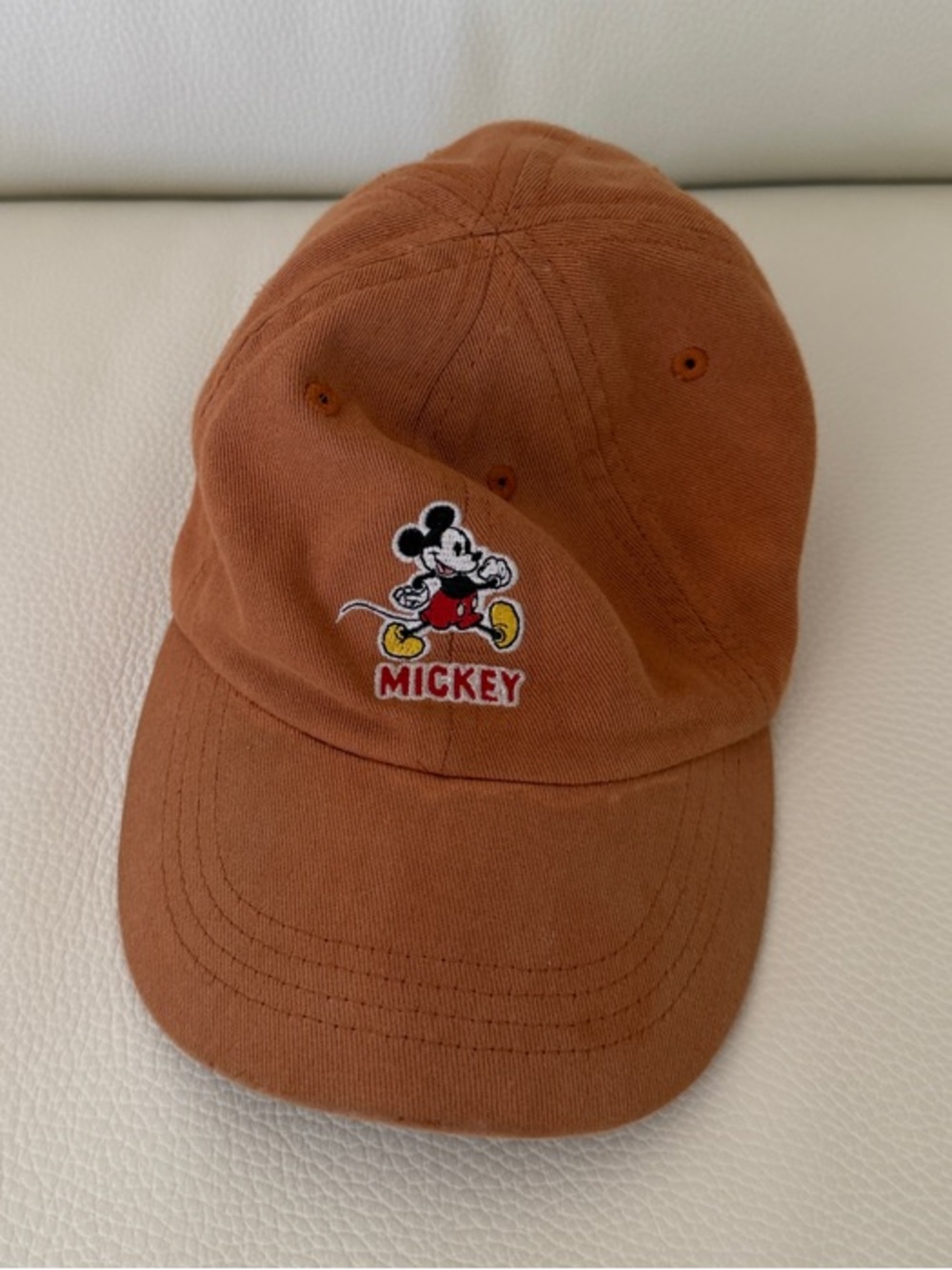 Zara Kids Rust Brown Mickey Embroidered Cap